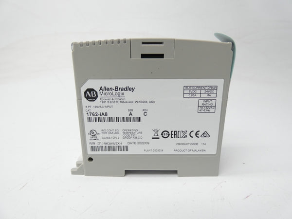 ALLEN BRADLEY 1762-IA8 SER. A REV. C 120VAC 0.05A NSMP