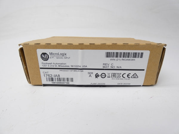 ALLEN BRADLEY 1762-IA8 SER. A REV. C 120VAC 0.05A NSMP