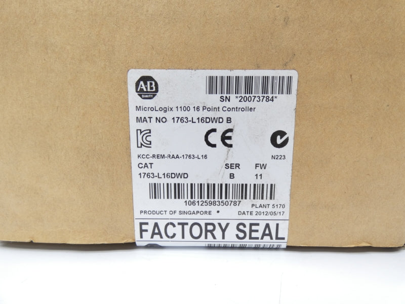 ALLEN BRADLEY 1763-L16DWD SER. B F/W 11 DATE: 2012 NSFS