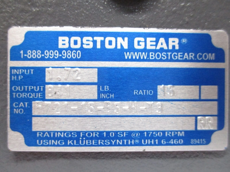 BOSTON GEAR F721-15-B5-H-T3 NSMP
