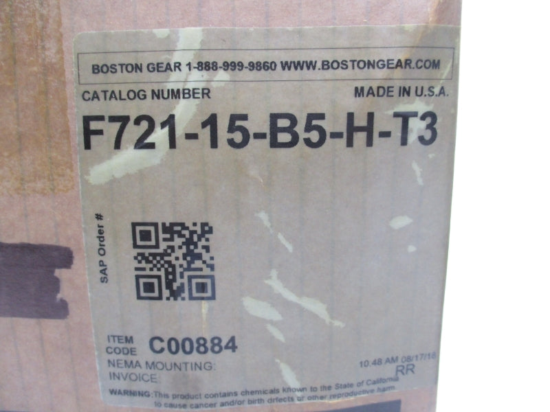 BOSTON GEAR F721-15-B5-H-T3 NSMP
