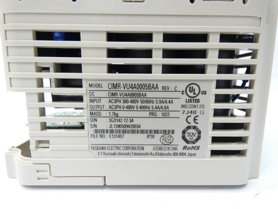 YASKAWA CIMR-VU4A0005BAA REV. C 380-480V 5.9/4.4A NSMP