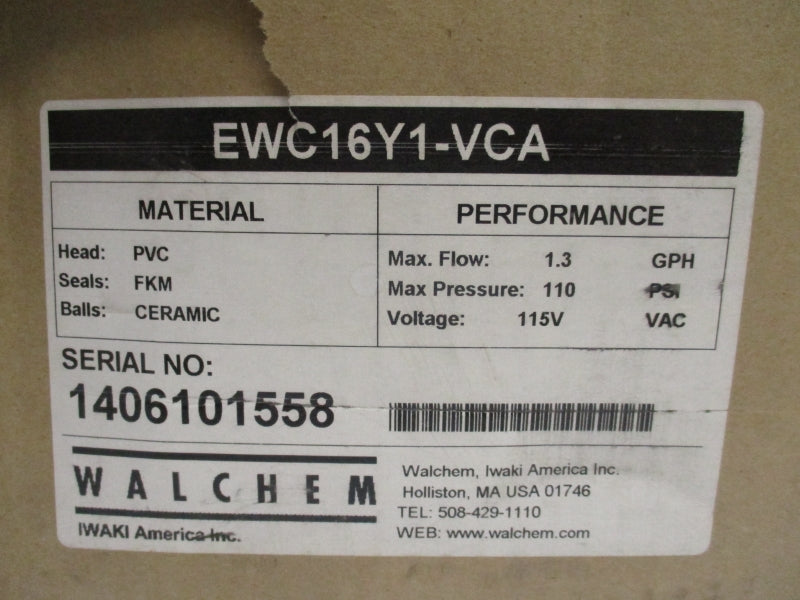 WALCHEM EWC16Y1-VCA 115V 1.2A 110PSI NSMP