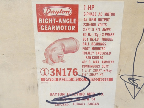 DAYTON 3N176 230/460V 3.6/1.8A NSMP