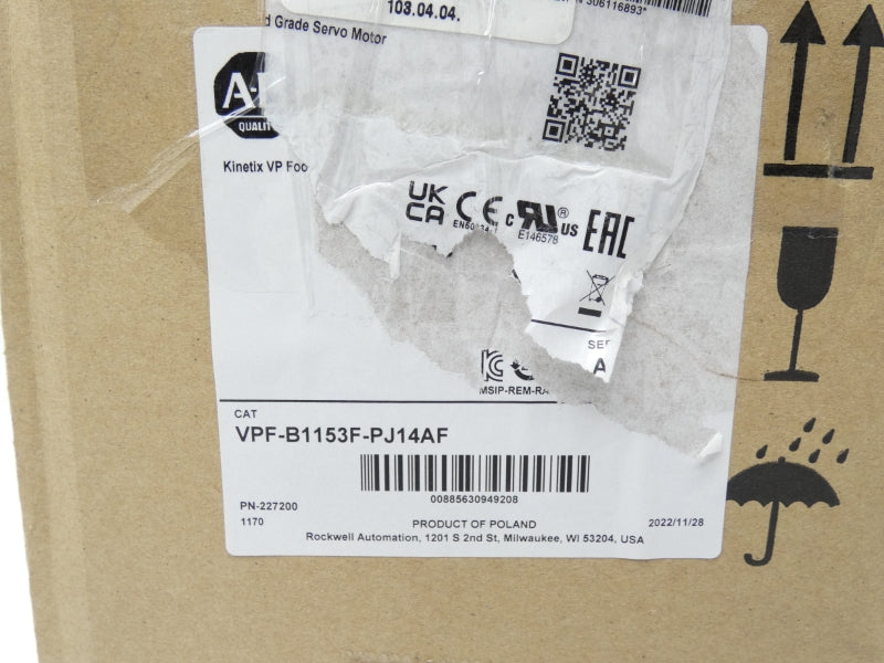 ALLEN BRADLEY VPF-B1153F-PJ14AF SER. A 480V 8.88A NSMP
