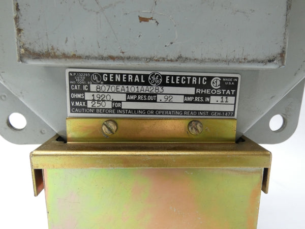 GENERAL ELECTRIC 8070EA101AA283 250V .92A UNMP