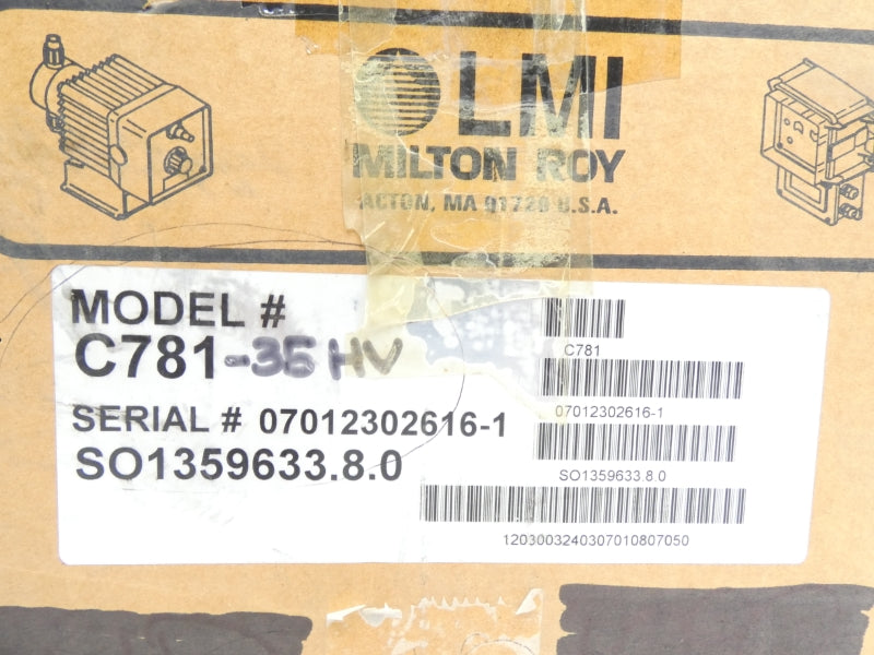 LMI MILTON ROY C781-35HV 120VAC 6.30A 30PSI NSMP