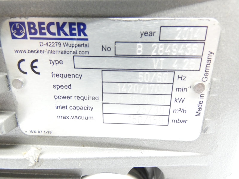 BECKER VT4.25 330-500V 4.65-4.25A UNMP