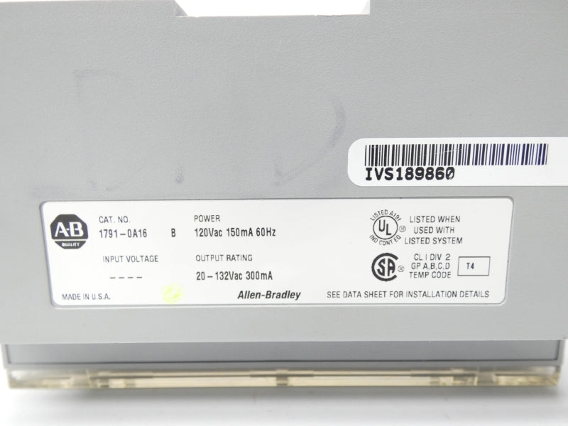 ALLEN BRADLEY  1791-0A16 SER. B 120VAC UNMP
