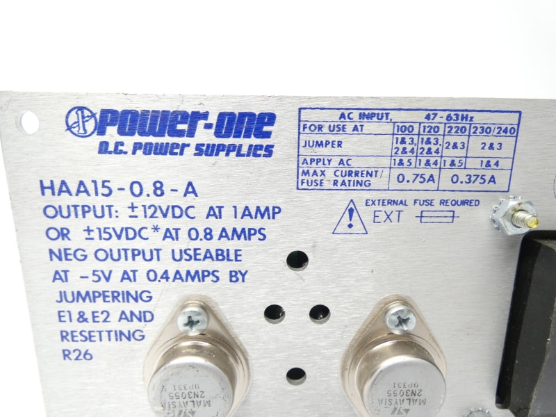 POWER ONE HA15-0.8-A 100/240V 0.8A UNMP