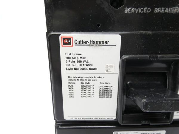 EATON HLA3600M 600VAC 600A REMAN