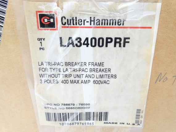 CUTLER HAMMER LA3400PRF 600VAC 400A NSMP