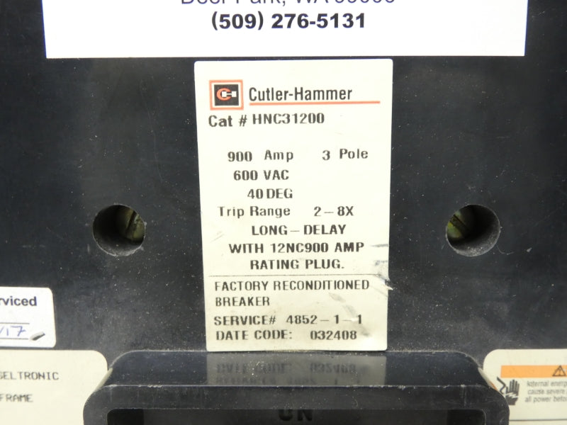 CUTLER HAMMER HNC31200 600VAC 900A REMAN