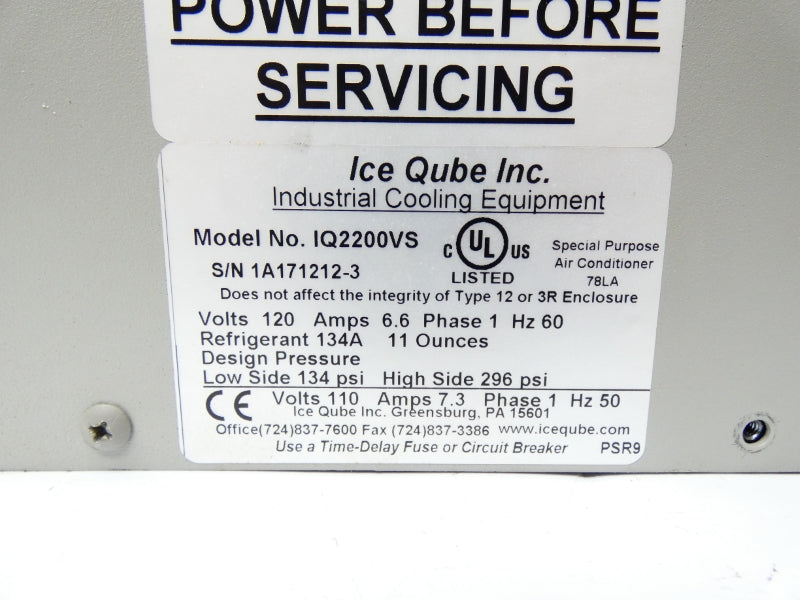 ICE QUBE IQ2200VS 120V 6.6A (AS IS) UNMP