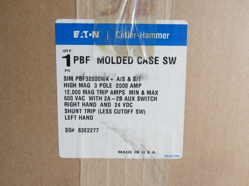 EATON PBF32000WK 83E2277 600VAC 2000A NSMP