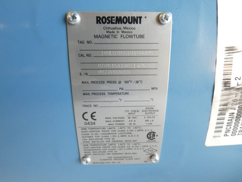 ROSEMOUNT 8705TSA100C1W0N0G1H2 40VDC 0.5A 285PSI 10" NSNP