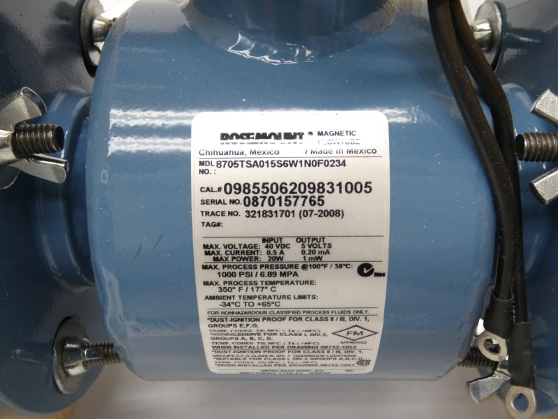 ROSEMOUNT 8705TSA015S6W1N0F0234 40VDC 0.5A 1000PSI 1-1/2" NSMP