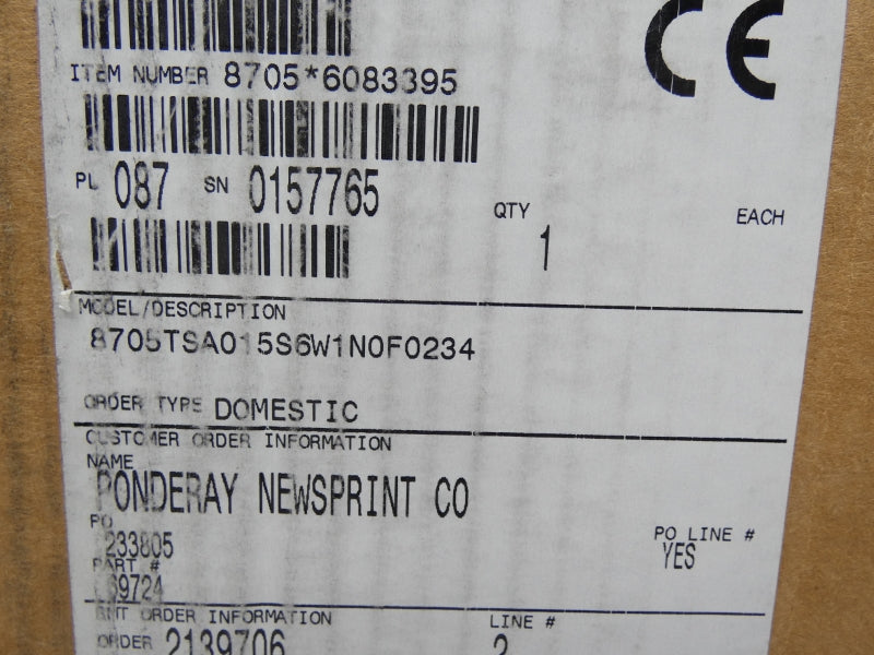 ROSEMOUNT 8705TSA015S6W1N0F0234 40VDC 0.5A 1000PSI 1-1/2" NSMP