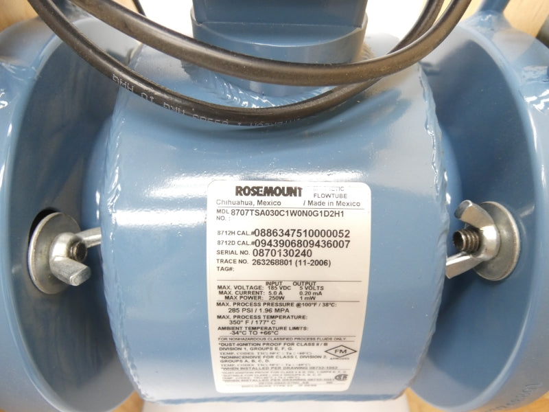 ROSEMOUNT 8707TSA030C1W0N0G1D2H1 185VDC 5.0A 285PSI 3" NSNP