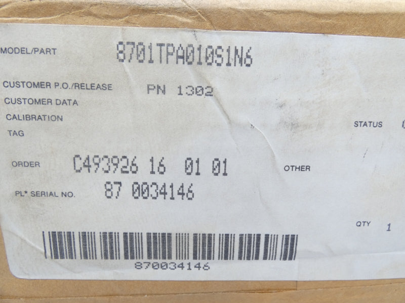 ROSEMOUNT 8701TPA010S1N6 16VDC 1A 275PSI 1" NSMP