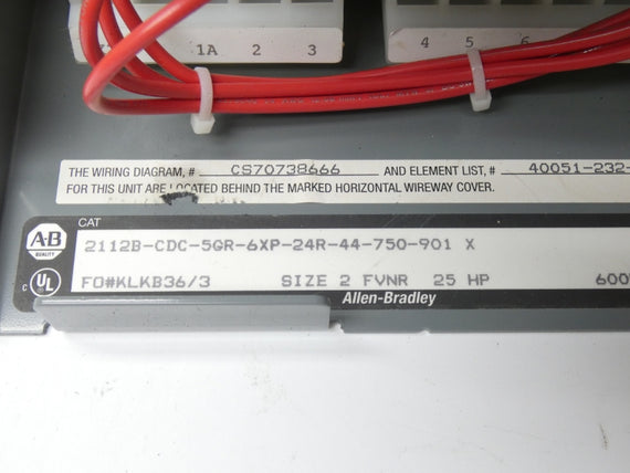 ALLEN BRADLEY 2112B-CDC-5GR-6XP-24R-44-750-901 SER. X 600V NSNP