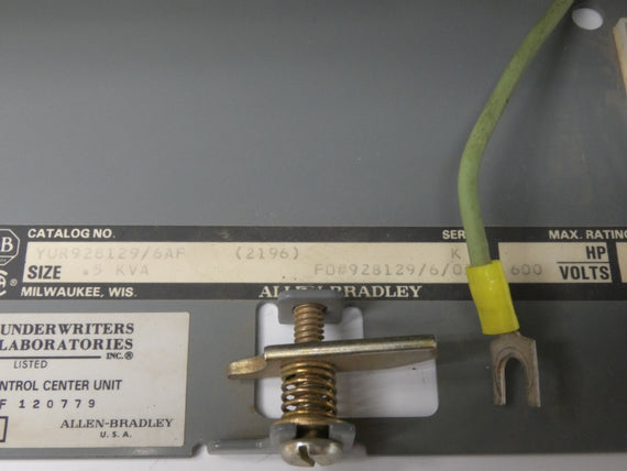ALLEN BRADLEY YUR928129/6AF SER. K 600V UNMP
