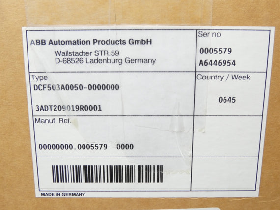 ABB DCF503A0050-0000000 100-500V 50A NSMP