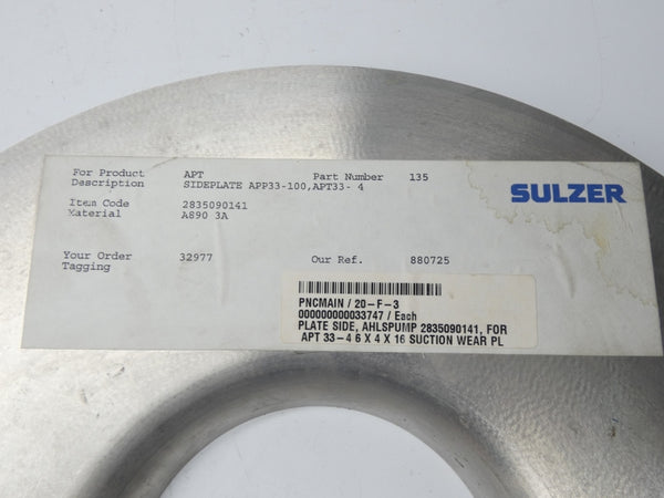 SULZER  135 1417140141 3-1/2" 6-1/2" 15-1/4" UNMP