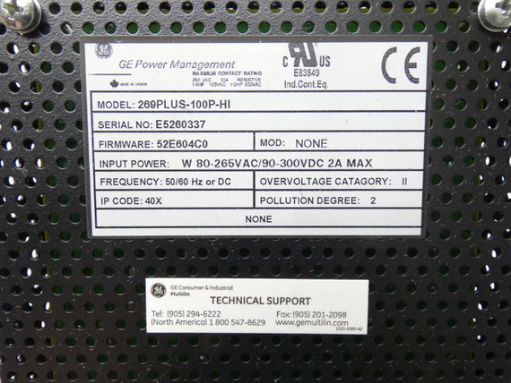 GENERAL ELECTRIC 269PLUS-100P-HI 80-265VAC 2A NSNP