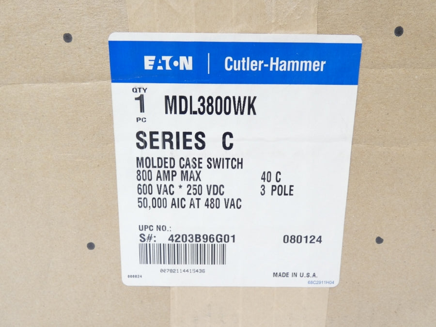 EATON MDL3800WK SER. C 600VAC 800A NSMP