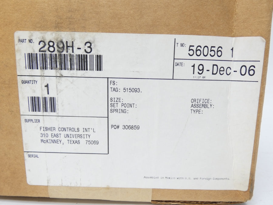 FISHER 289H-3 2-1/4" NSMP