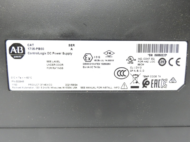 ALLEN BRADLEY 1756-PB50 SER. A NSMP