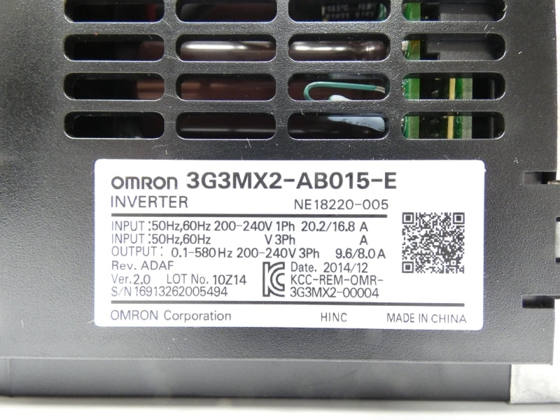 OMRON 3G3MX2-AB015-E 200-240V 20.2/16.8A NSMP