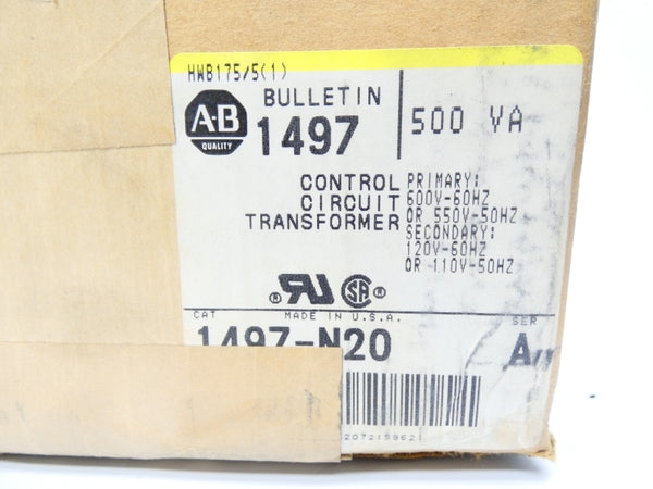 ALLEN BRADLEY 1497-N20 SER. A 600V (BR/YL) NSMP