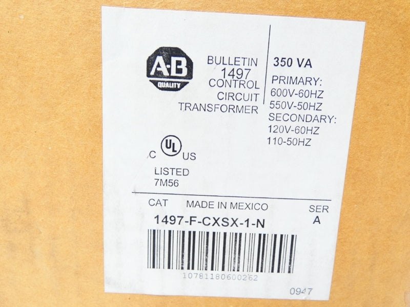 ALLEN BRADLEY 1497-F-CXSX-1-N SER. A 600V (BR/WH) NSMP