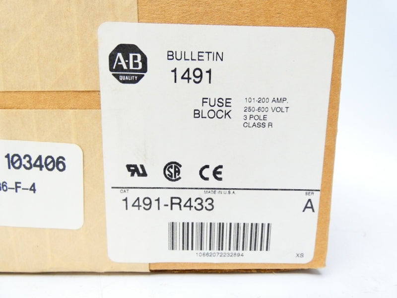 ALLEN BRADLEY 1491-R433 SER. A 250-600V 101-200A (BR/WH) NSMP
