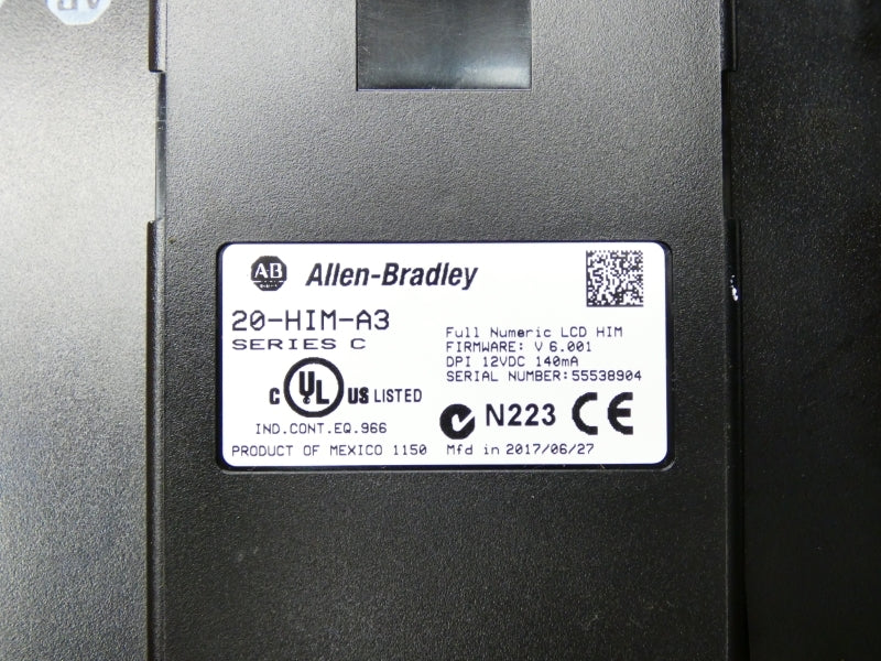 ALLEN BRADLEY 20BE062A3AYNANC0 SER. B F/W 10.003 600V 62A NSMP