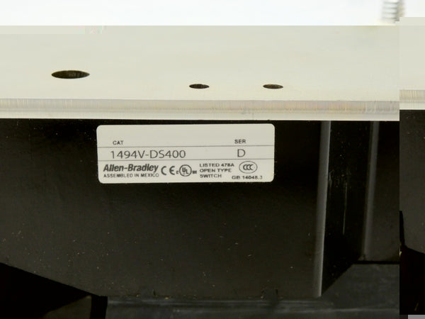 ALLEN BRADLEY 1494V-DS400 SER. D 600V 400A (BR/WH) NSMP