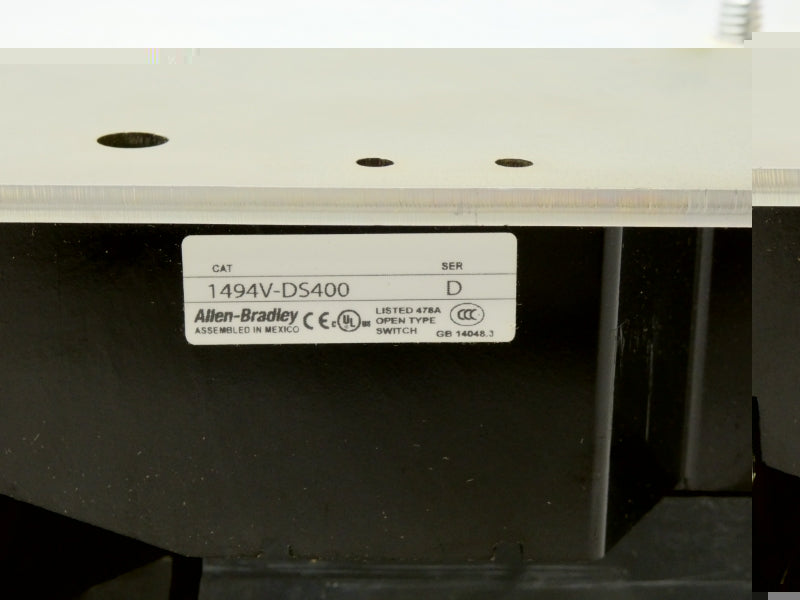 ALLEN BRADLEY 1494V-DS400 SER. D 600V 400A (BR/WH) NSMP