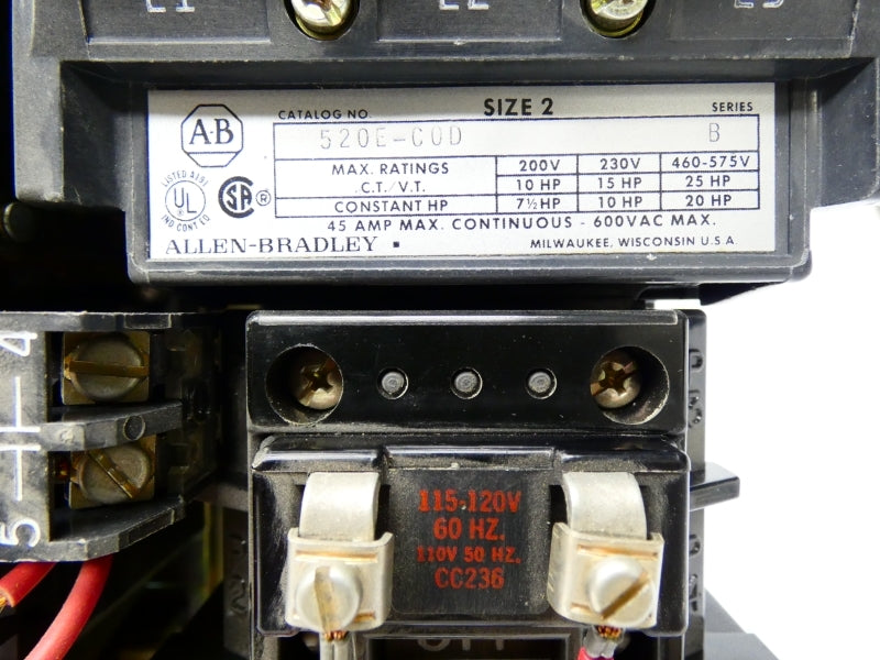 ALLEN BRADLEY 520E-COD SER. B 110/115-120V 45A UNMP