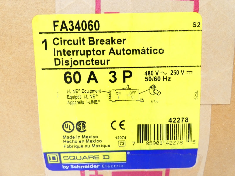 SQUARE D FA34060 SER. 2 480VAC 60A NSMP