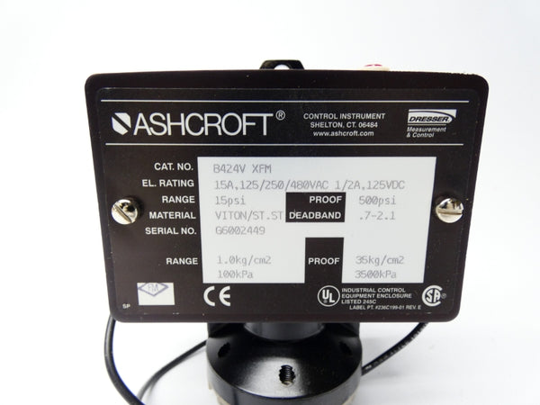ASHCROFT B424VXFM 480VAC 15A 15PSI NSMP