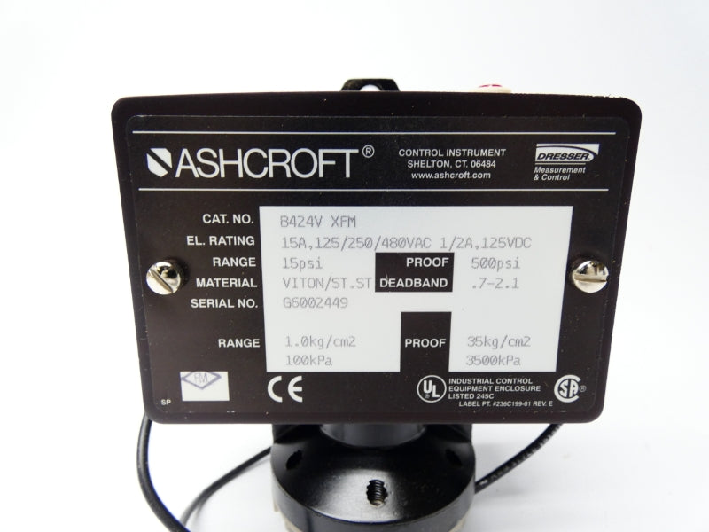 ASHCROFT B424VXFM 480VAC 15A 15PSI NSMP