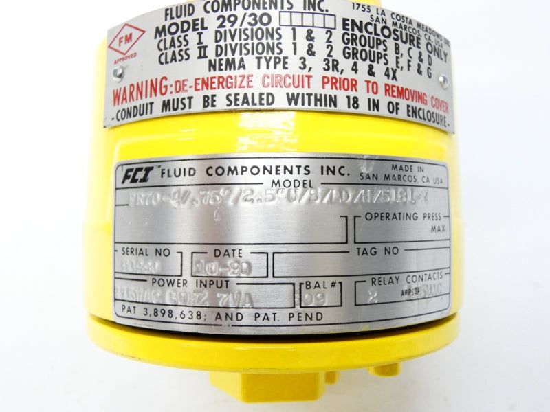 FCI FR70-4/.75/2.5U/S/LD/H/5181-X 115VAC 2A NSNP