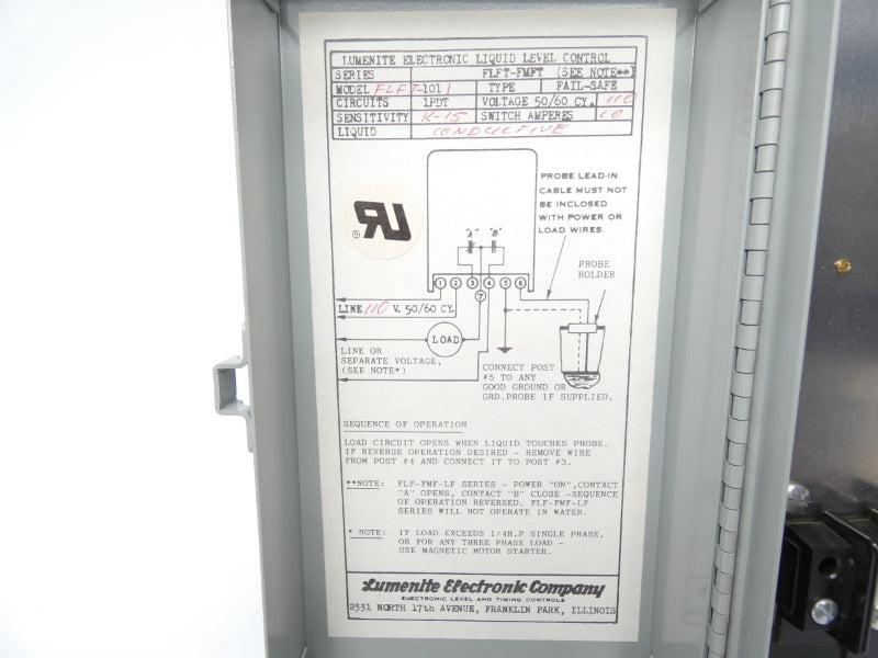 LUMENITE FLFT-1011 110/220VAC 10/5A NSNP