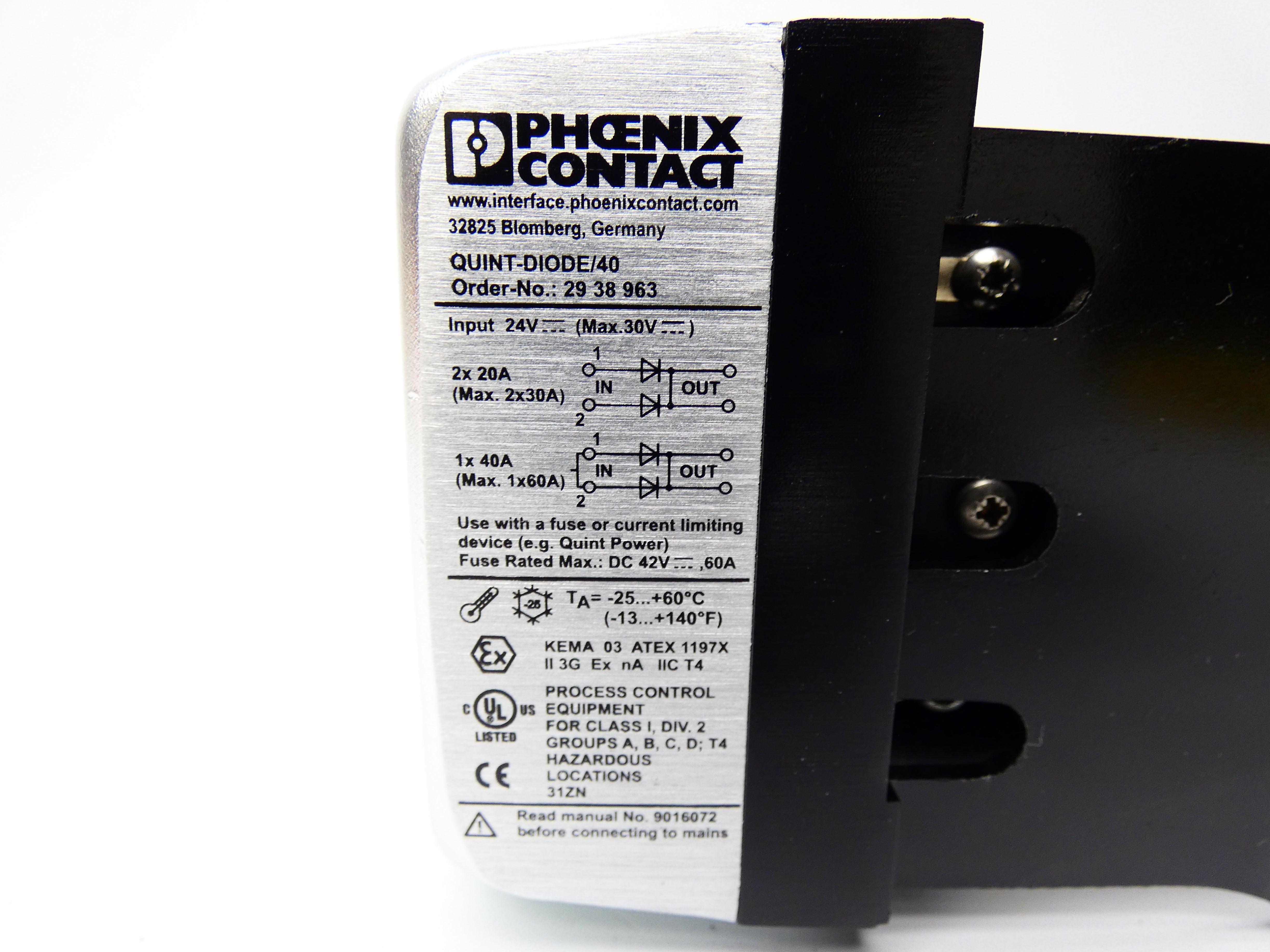 PHOENIX CONTACT QUINT-DIODE/40 2938963 V/C: 04 24V 40A NSMP