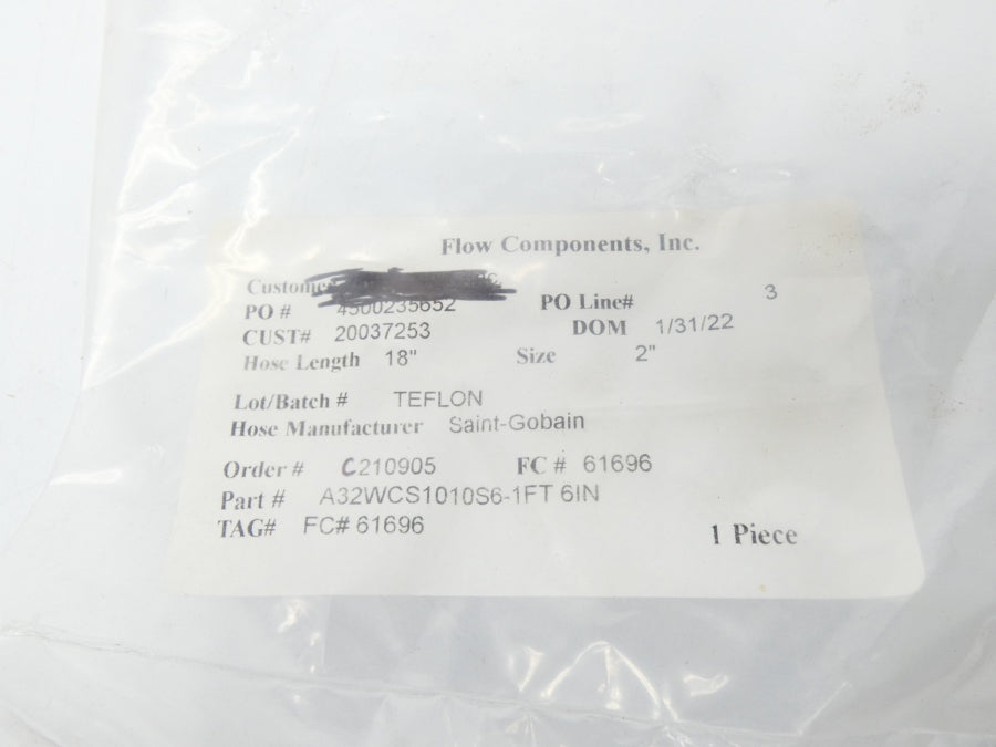 FLOW COMPONENTS A32WCS1010S6-1FT6IN FC61695 NSMP