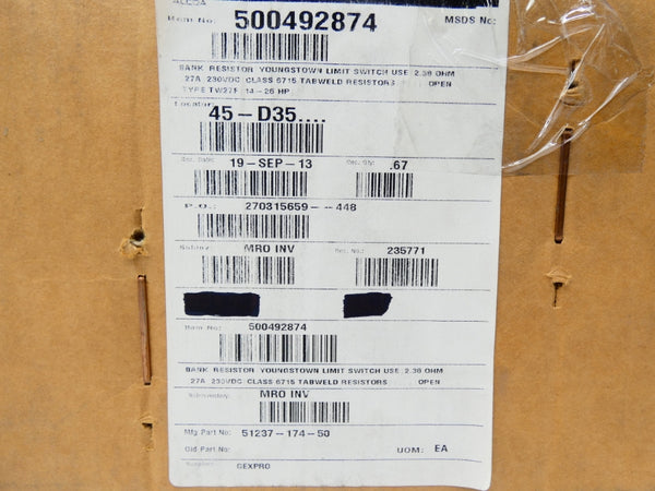 EC&M 6715TW27F 51237-174-50 230VDC 27A NSFS