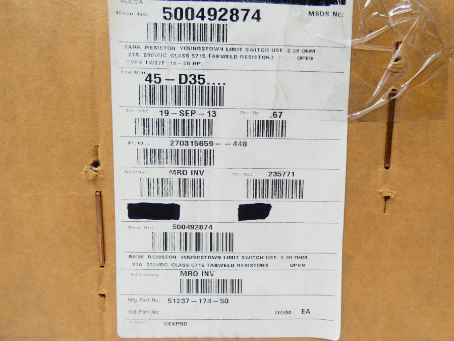 EC&M 6715TW27F 51237-174-50 230VDC 27A NSFS