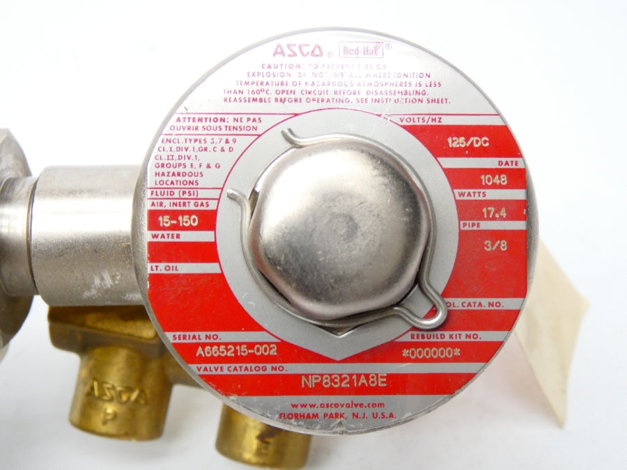 ASCO NP8321A8E 125VDC 15-150PSI 3/8" NSNP